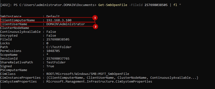 Как посмотреть открытые файлы windows server 2012
