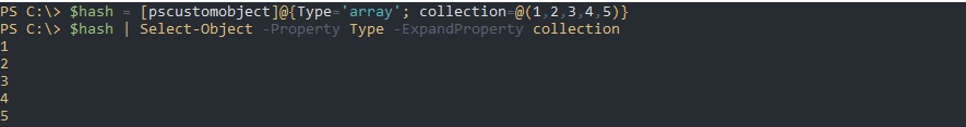 Пример с Powershell Select-Object pscutomobject