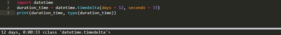 Продолжительность с timedelta в Python datetime