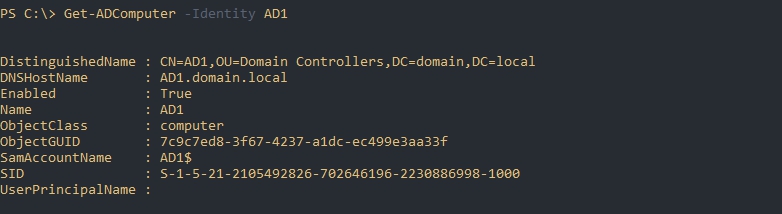 Получение компьютера домена в Powershell