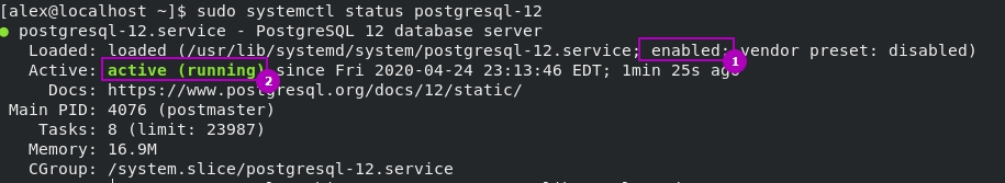 Проверка демона PostgreSQL 12 на CentOS