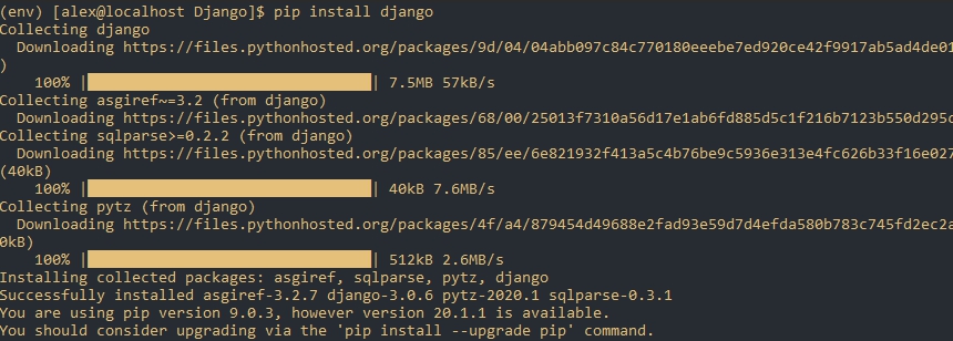 Установка фреймворка Django в Python