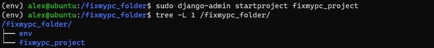 Структура папок для настройки Django и Nginx на Ubuntu 20