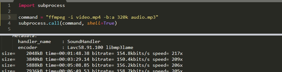 Конвертация MP4 файлов в MP3 с Python 3 с ffmpeg